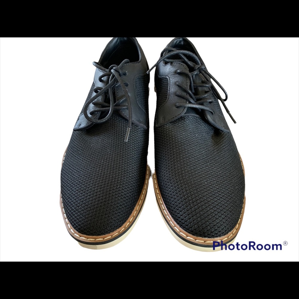 Goodfellow black fabric with white rubber soles casual tie up Oxfords size 11